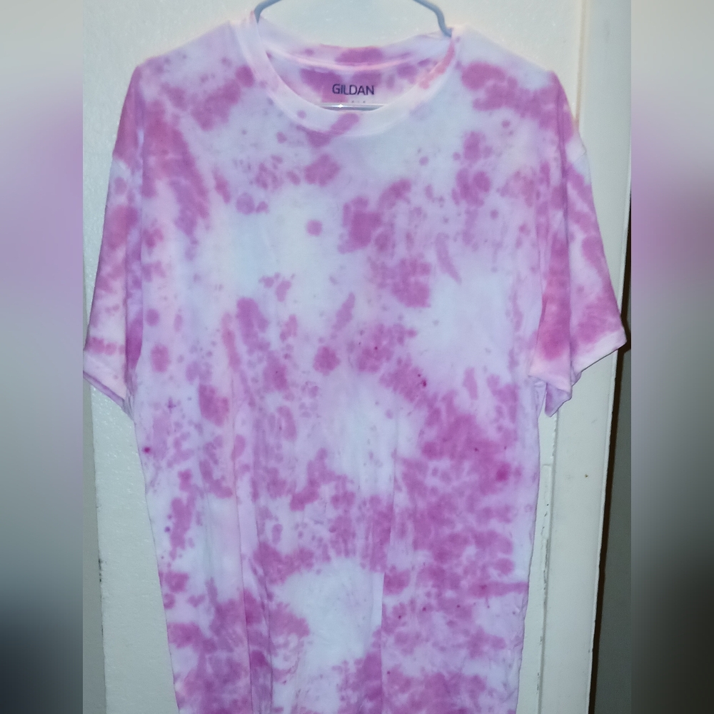 Gildan Pink Tie-Dye women T-Shirt